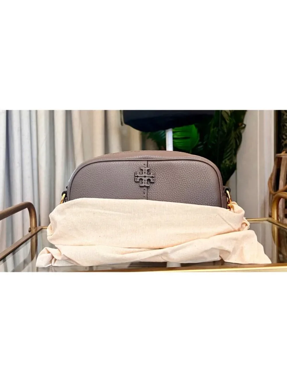 NWT!!!  Authentic Tory Burch Taupe McGraw Camera Bag